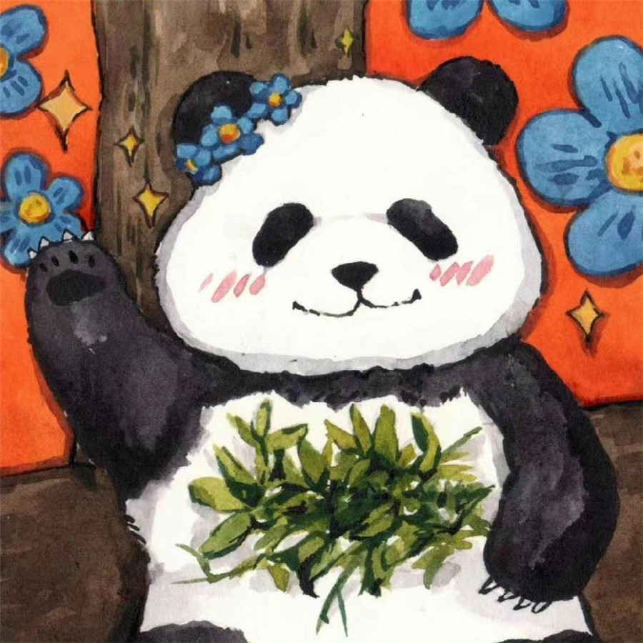 可爱手绘国宝熊猫头像图片